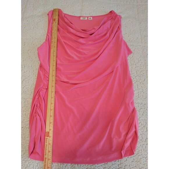 Cato Women's Shirt 18/20 W Barbie Pink Layered Sleeveless Stretch Tunic - Picture 7 of 12